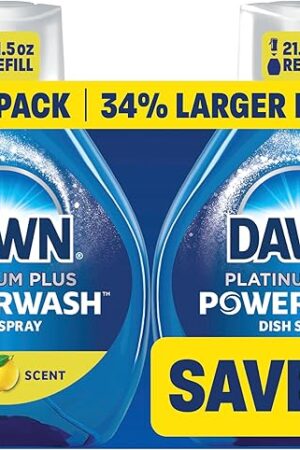 Dawn Powerwash Lemon Dish Spray, Liquid Dish Soap 2 Refills, 43 Fl Oz