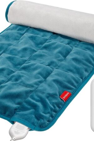 Comfytemp Weighted Heating Pad for Back & Period Cramps, Birthday Gifts for Mom Dad Women Men, 2.2lb Electric Heat Pad for Neck Shoulder Pain Relief, 2H Auto-Off Heated Pad, 12x24