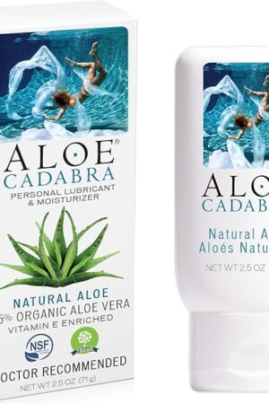 Aloe Cadabra Natural Water Based Personal Lubricant and Vaginal Moisturizer, Organic Aloe Lube for Men, Women and Couples, Non-Staining, pH Balanced (Unscented 2.5 Ounces, 1 Pack)