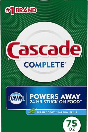 Cascade Complete Powder Dishwasher Detergent, Fresh Scent, 75 oz, White