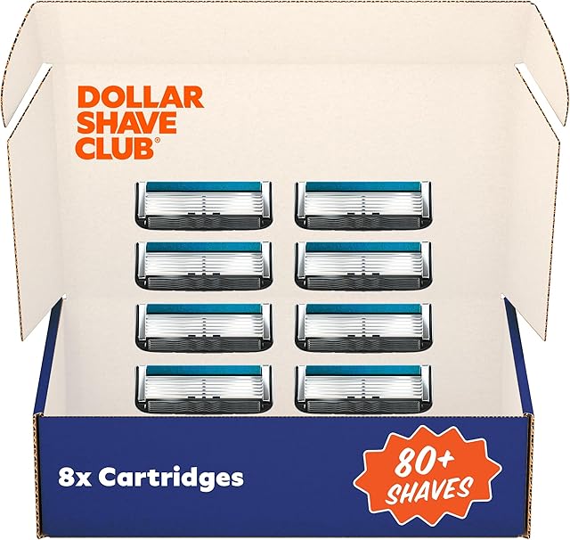 Dollar Shave Club | 6 Blade Razor Refills (8 Pack) | 6 Stainless Steel Blades for a Close & Comfortable Shave