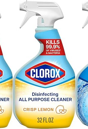 Clorox Disinfecting All-Purpose Cleaner 32 Oz and Disinfecting Bathroom Cleaner, Household Essentials, 30 Oz, Pack of 3