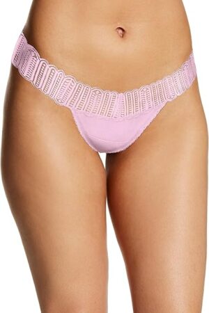 Womens Sexy Must Haves Lace Thong, 8, Pink Reverie