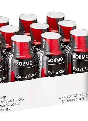 Amazon Brand - Solimo Energy Shot, Berry Flavor, 2 fl oz (Pack of 12)