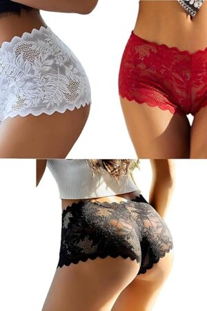 Erasilken-x,Ladies Sexy Lace Panties, Breathable, Transparent