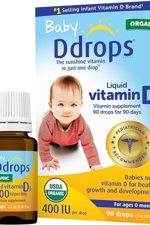 Ddrops Baby 400 IU, Vitamin D, 90 Drops 25mL (008 Fl Oz (Pack of 1))