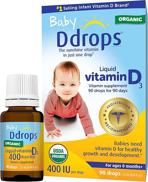 Ddrops Baby 400 IU, Vitamin D, 90 Drops 25mL (008 Fl Oz (Pack of 1))