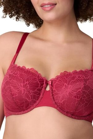 Women's Unlined Lace Underwire, Plus Size Bras Available, Balconette, 4-Way Support, Convertible