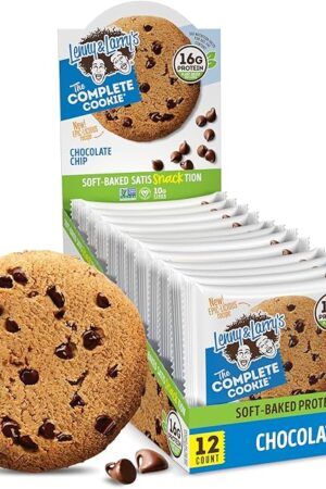 Lenny & Larry's The Complete Cookie, Chocolate Chip, Soft Baked, 16g Plant Protein, Vegan, Non-GMO, 4 Ounce Cookie (Pack of 12)