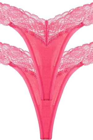 Women Lace Thong 2 Pack Bikini Brief Underwear