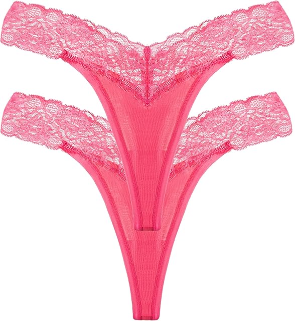 Women Lace Thong 2 Pack Bikini Brief Underwear