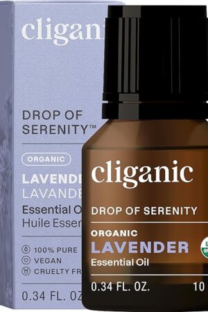 Cliganic Organic Lavender Essential Oil - 100% Pure Natural Undiluted, for Aromatherapy Diffuser | Non-GMO Verified (Packaging May Vary)