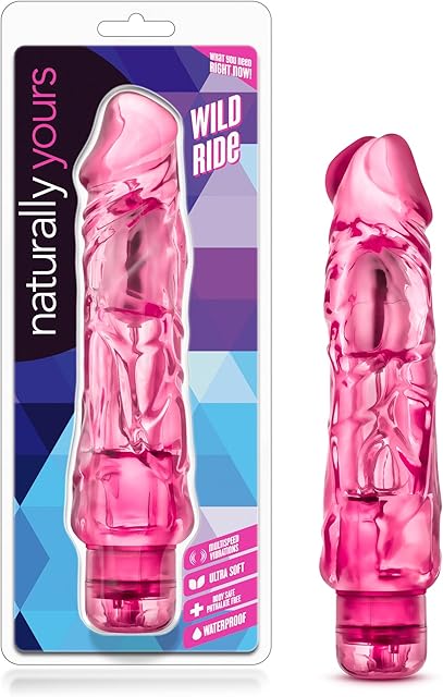 Blush Novelties Wild Ride - 9" Long Soft Large 2" Thick Realistic Vibrating Dildo - Multi Speed Powerful Vibrator - IPX7 Waterproof - Body Safe Materials - Adult Pleasure Sex Toy for Couples - Pink