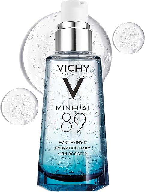 Vichy Mineral 89 Booster, Pure Hyaluronic Acid Serum for Face with Volcanic Mineral Water for Skin Barrier Repair, Plumps & Hydrates, Lightweight Moisturizing Gel, Oil-Free, Non-Sticky