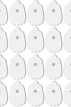 20-Pack TENS Unit Replacement Pads, Long-Lasting Snap Electrodes for 50 Times of Use per Pad, Latex-Free TENS Pads Set Compatible with TENS EMS Devices Using 35mm Button Lead Wires