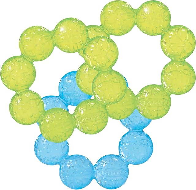 Infantino Water Teethers ? Sensory Exploration and Teething Relief, Cooling Relief for Teething Babies, Lime & Blue, 3-Pack