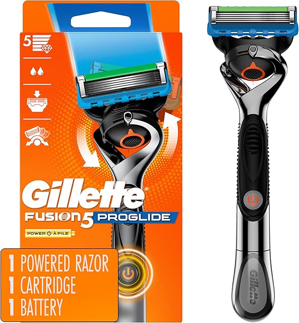 Gillette ProGlide Power Razor for Men, 1 Gillette Power Razor Handle + 1 Blade Refill