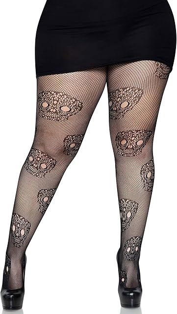 womens Micro Net Skull Fishnet Tights