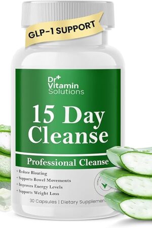 DR VITAMIN SOLUTIONS 15 Day Gut Cleanse Detox for Women, GLP-1 Support - Natural Colon & Detox Cleanse for Weight Loss - Bloating & Constipation Relief - Flushes Toxins & Supports Immunity - 30 Ct
