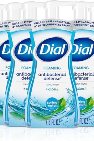Dial Antibacterial Foaming Hand Wash, Spring Water, 75 fl oz (Pack of 6)