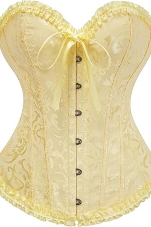 Bustier Corset Top for Women | Overbust Lace Up Waist Cincher Shapewear Lingerie
