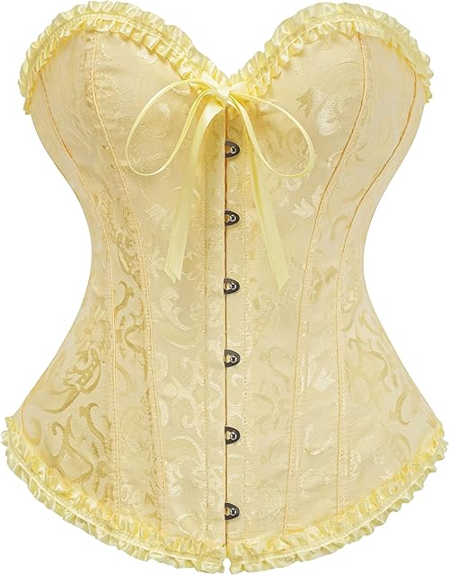 Bustier Corset Top for Women | Overbust Lace Up Waist Cincher Shapewear Lingerie