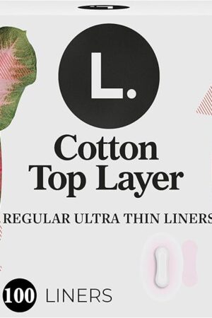 L Ultra Thin Liners for Women, Regular Coverage, Cotton Top Layer, Unscented Pantiliners, 100 Count