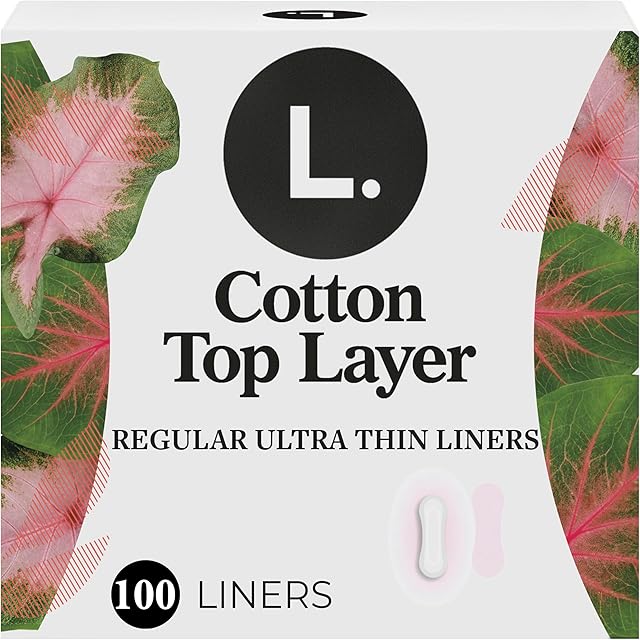 L Ultra Thin Liners for Women, Regular Coverage, Cotton Top Layer, Unscented Pantiliners, 100 Count