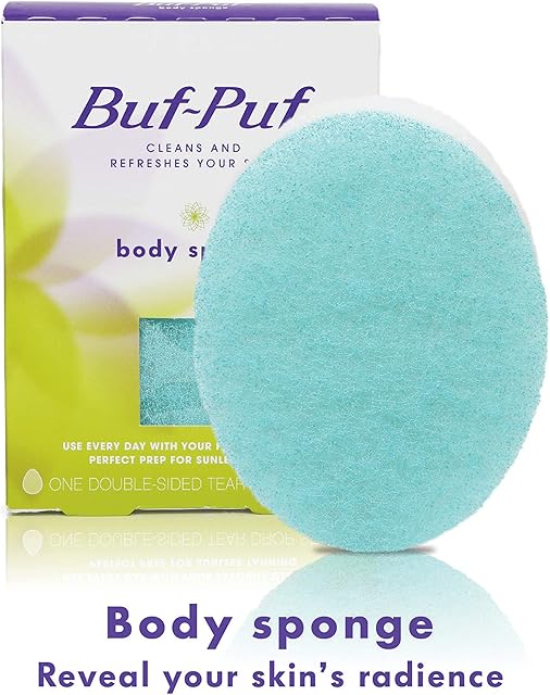 Buf-Puf Body Sponge, Bath Sponge, Dermatologist Developed, Cleanses Skin of Dirt, and Excess Oil, Reusable, Exfoliating, 1 Count