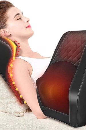Boriwat Back Massager with Heat, 3D Kneading Massage Pillow for Back, Neck, Shoulder, Leg Pain Relief Deep Tissue, Gifts for Women Men Mom Dad