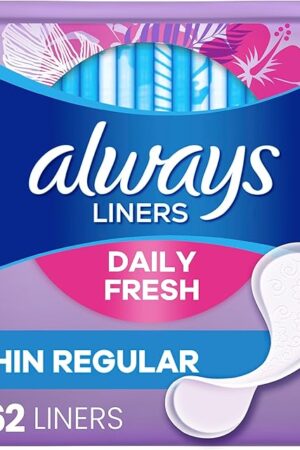Always Daily Fresh Thin Liners, Regular Absorbency, Unscented Panty Liners, 162 Count