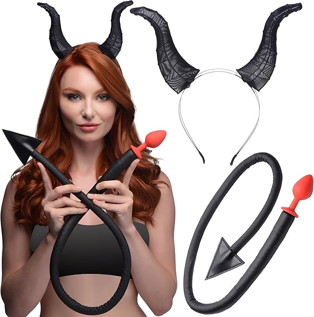 Devil Tail Anal Plug and Horns Set