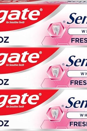 Colgate Whitening Toothpaste for Sensitive Teeth, Enamel Repair and Cavity Protection, Fresh Mint Gel, 6 Oz (Pack of 3)
