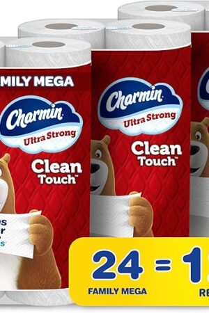 Charmin Ultra Strong Clean Touch Toilet Paper, 24 Family Mega Rolls = 120 Regular Rolls