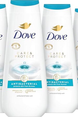Dove Body Wash Care & Protect Antibacterial 4 Count For All Skin Types Protects from Dryness 20 oz