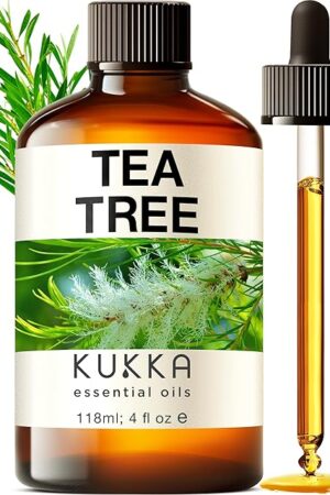 KUKKA essential oils 100% Pure & Natural Tea Tree Oil for Skin, Hair, Toenails, Aromatherapy, & Soap Making Scent (4 fl oz/118 ml)