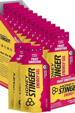 Honey Stinger Organic Fruit Smoothie Energy Gel, Gluten Free & Caffeine Free, for Exercise, Running and Performance, Sports Nutrition for Home & Gym, Pre and Mid Workout, 12 Pack, 132 Ounce