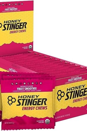 Honey Stinger Organic Fruit Smoothie Energy Chew, Gluten Free & Caffeine Free, for Exercise, Running and Performance, Sports Nutrition for Home & Gym, Pre and Mid Workout, 12 Pack, 216 Ounce