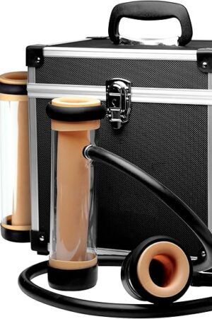 The Super Milker Deluxe Automatic Stroker Machine | 4 Interchangeable Cylinders with Rubber Seals & Textures | Hands-Free Suction | Discreet Locking Storage | Multi-Speed Dial