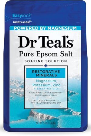 Dr Teal's Pure Epsom Salt, Restorative Minerals with Magnesium, Potassium & Zinc, 3 lbs