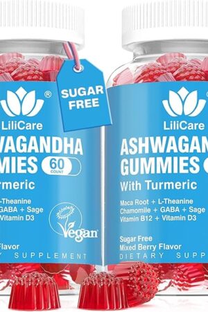 EnvyDeal Ashwagandha Gummies 2000mg for Women Men - Sugar Free, Vegan - Organic Ashwagandha Root Extract Supplements Gummy & Vitamin D3, Mixed Berry Flavor, 120 Count