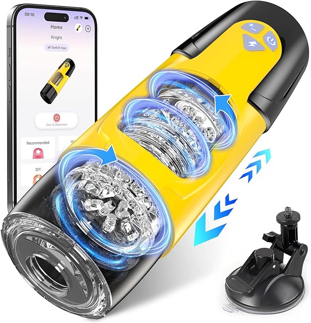 Cafatop Sex Toys for Men Male Masturbator - Automatic Masturbators Cup with 7 Thrusting &Rotating Modes for Penis Stimulation, Electric Pocket Pussy Stroker, Adult Sex Toy with Suction Base
