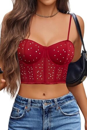 Corset Tops For Women Push Up Bustier lingerie Y2K Sexy Going Out Party Club Top