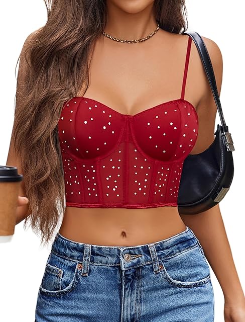 Corset Tops For Women Push Up Bustier lingerie Y2K Sexy Going Out Party Club Top