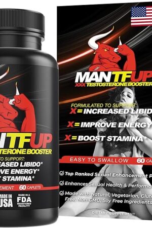 Vitality Enhancer for Men | Fast-Acting Testosterone Booster & Daily Supplement to Support Male Health & Libido | Potenciadores de Testosterona | Made in USA (1 Month Supply, 60 Caplets)