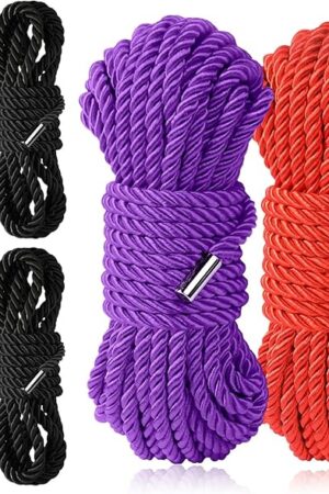 BDSM Shibari Sex Bondage Restraint Rope - Soft Tie-Ups for Women, Long Restraining Multipurpose Sex Restraints, Adult Sex Toys for Women, Men & Couples (4x65ft +2x16ft)