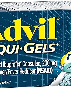 Advil Liqui-Gels Minis Pain Reliever and Fever Reducer, Pain Medicine for Adults with Ibuprofen 200mg for Pain Relief - 80 Liquid Filled Capsules