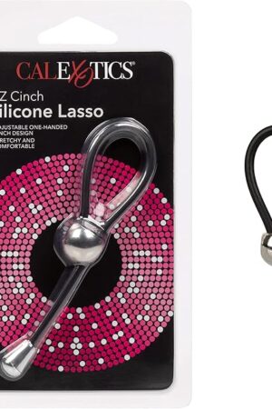 CalExotics EZ Cinch Silicone Lasso Ring  Enhancer Pleasure Ring Sex Toy - Enhancement Cock Ring - Adult Stimulating Toys for Men and Couples  Black