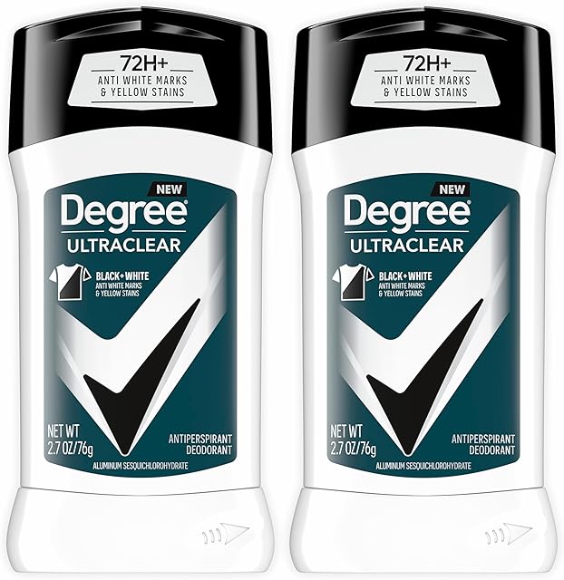 Degree Men UltraClear Antiperspirant Deodorant Black+White 2 Count 72-Hour Sweat & Odor Protection Antiperspirant For Men With MotionSense Technology 27 oz