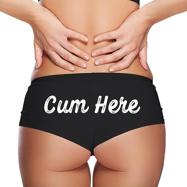 Cum Here Panties Naughty Booty Shorts for Women, Dirty Talk Bedroom Gift, Sexy Cotton Lingerie for Baddie Wife S-3X